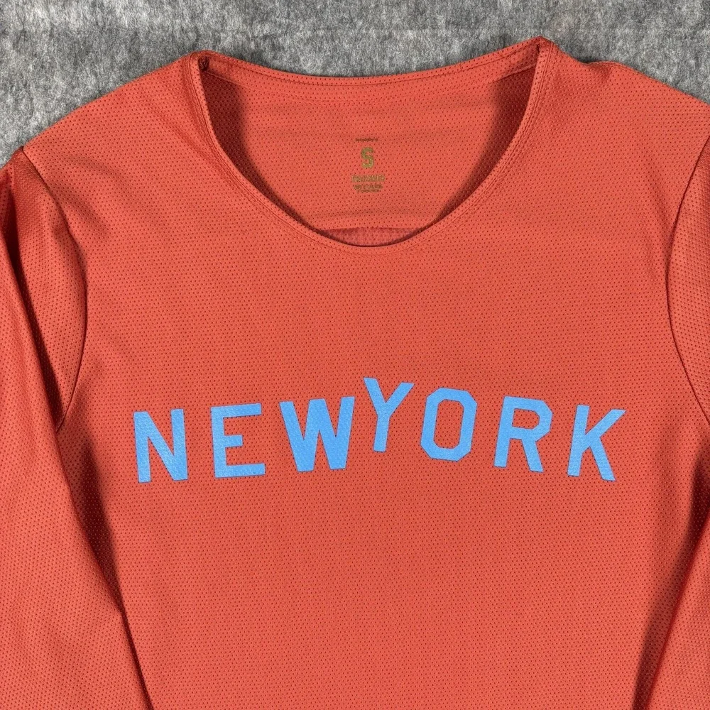 Tracksmith New York Long Sleeve Shirt Men Small Mesh‎ 2024 Marathon NYC Orange - Picture 2 of 12